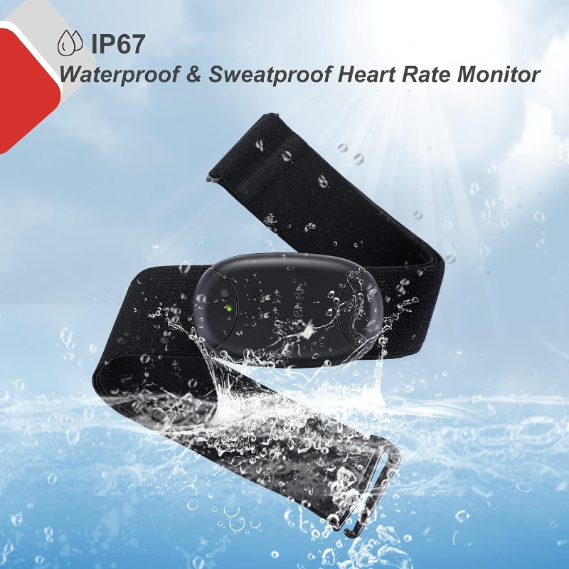 Rechargeable Heart Rate Monitor Chest Strap 5.3 kHz/Bluetooth 5.0/ANT