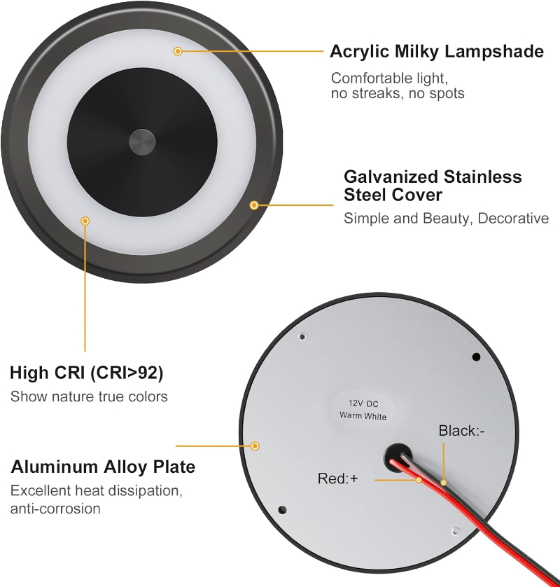 RV Boat LED Ceiling Dome Light 12V