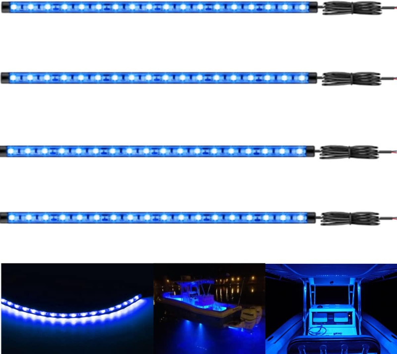 Boat Led Strip Lights 24 inch Marine Boat Interior Courtesy Deck Navigation Lights