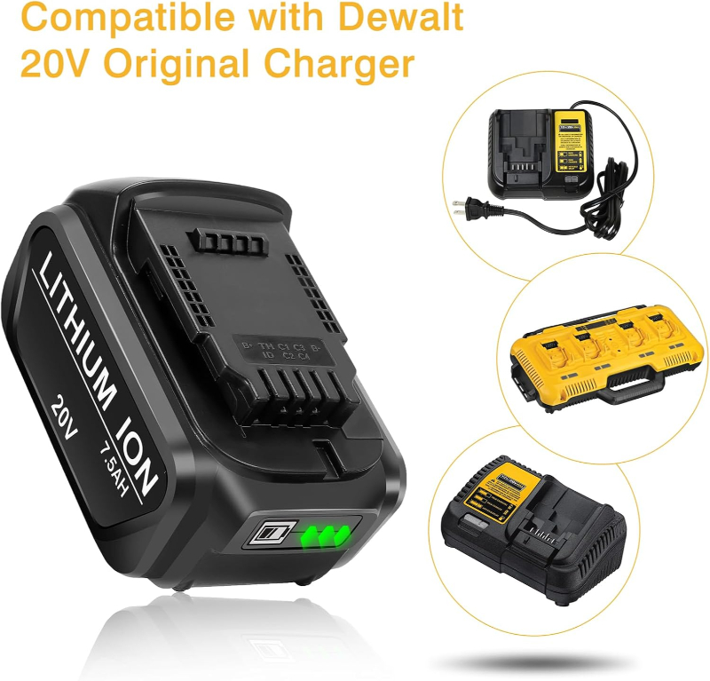 20V 7.5Ah Replacement Battery for Dewalt 20V Compatible