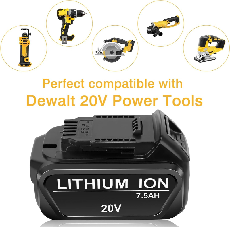 20V 7.5Ah Replacement Battery for Dewalt 20V Compatible