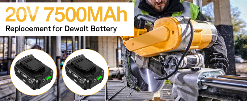 20V 7.5Ah Replacement Battery for Dewalt 20V Compatible