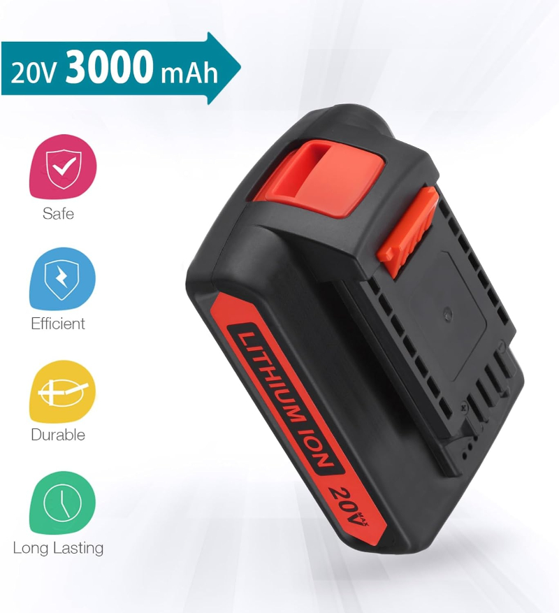 LBXR20 20V 3.0Ah Replacement for Black and Decker 20V Lithium Battery