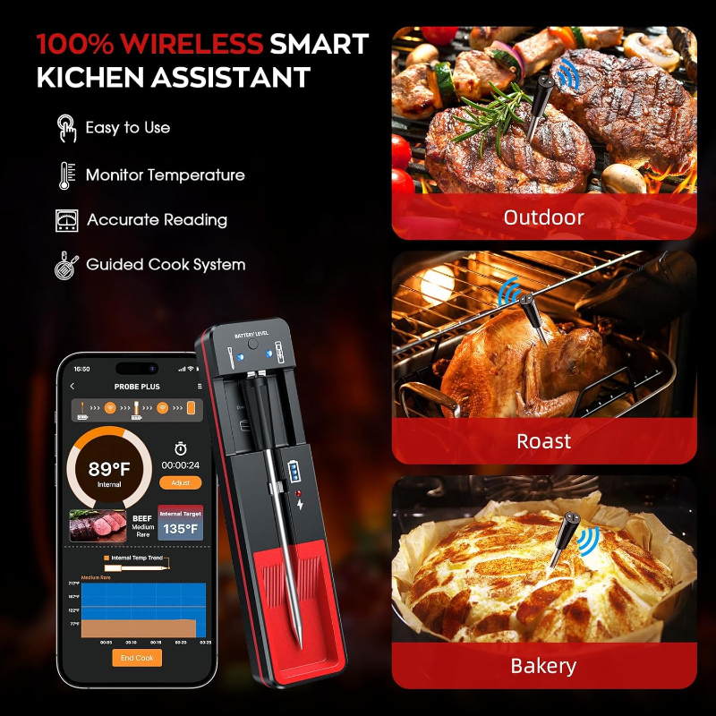 Digital Food Thermometer for Cooking and Grilling