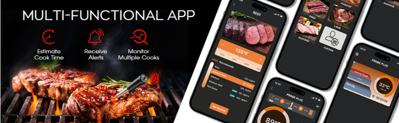 Digital Food Thermometer for Cooking and Grilling