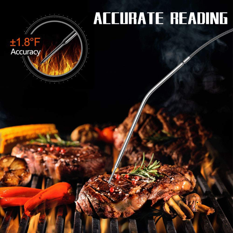 Meat Thermometer LCD Digital BBQ Thermometer Cooking Utensils Set Wireless Smoker Oven Thermometer with Clock Timer