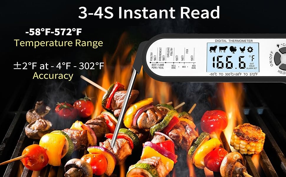 2~3S Instant Read Cooking Meat Thermometer