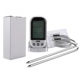 Meat Thermometer LCD Digital BBQ Thermometer Cooking Utensils Set Wireless Smoker Oven Thermometer with Clock Timer