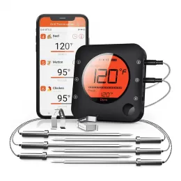 Meat Thermometer Wireless Digital Meat Thermometer with Dual Probe Wireless Remote BBQ Thermometer for Smoker