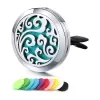 Car Aromatherapy Essential Oil Diffuser Stainless Steel Locket with Vent Clip Silver