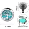 Car Aromatherapy Essential Oil Diffuser Stainless Steel Locket with Vent Clip Silver