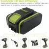 Cordless Power Tool Lithium-ion Battery Replacement Rechargeable Fit for Worx